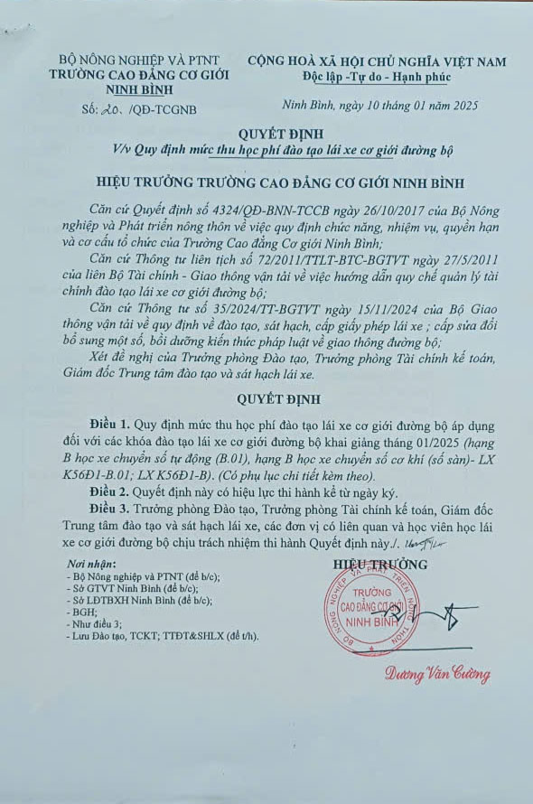 Số 20/QĐ-TCGNB ngày 10 tháng 01 năm 2025.