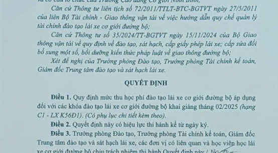 Số 32/QĐ-TCGNB ngày 20 tháng 01 năm 2025.