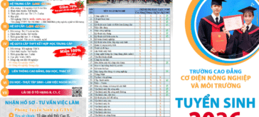 Trường Cao đẳng Cơ điện Nông nghiệp & Môi trường thông báo Tuyển sinh năm 2026
